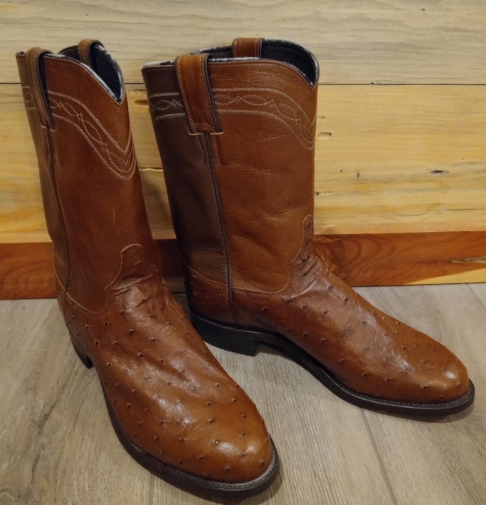 Justin Ostrich Boots, Size 7EE